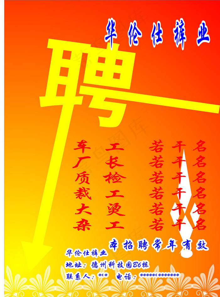 服装招聘图片cdr矢量模版下载