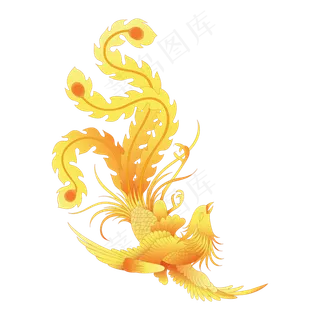 国潮中国风金色凤凰