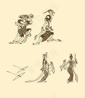 贡加兰舞人物插图