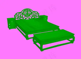 夔凤捧寿高低床