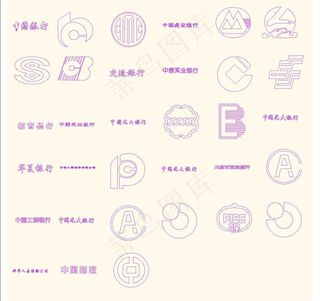 手绘银行标志图片