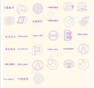 手绘银行标志图片