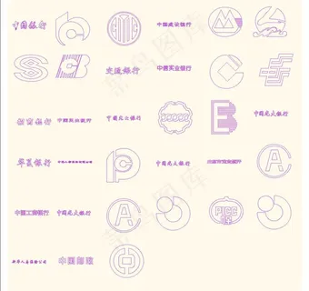手绘银行标志图片 手绘银行标志图片