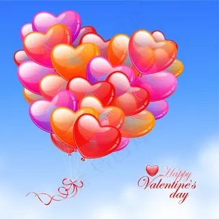 矢量情人节心形缤纷背景