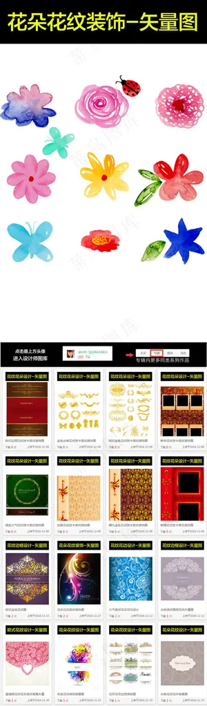 线稿玫瑰花朵鲜花底纹背景素材