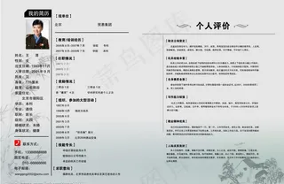 个人简历清淡型内页图片