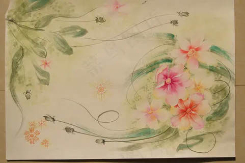 水彩手绘花卉 服装图片