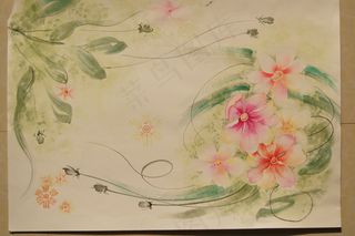 水彩手绘花卉 服装图片