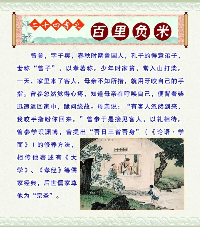 二十四孝之百里负米图片(2362X2835(DPI:60))psd模版下载