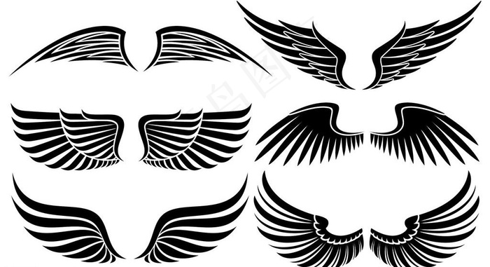 翅膀剪影图片