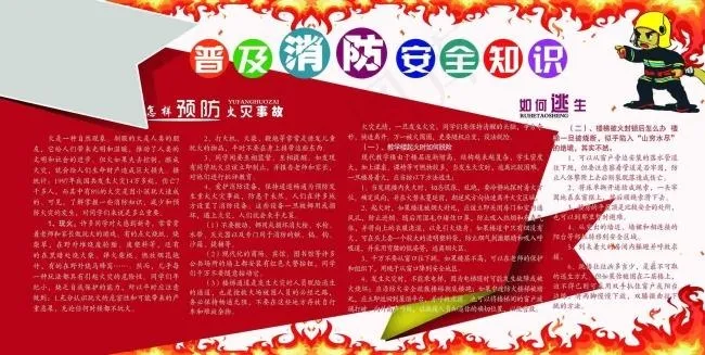 普及消防安全知识psd模版下载