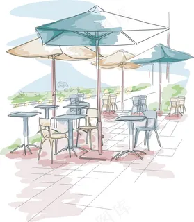 手绘欧洲咖啡矢量素材03