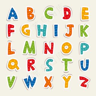 儿童艺术字 字母 英文字母 卡通字...