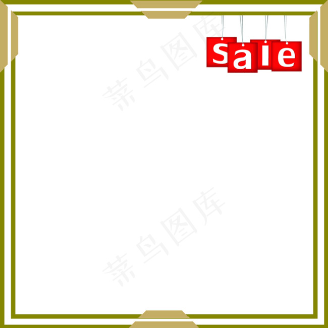 淘宝sale浅绿色边框psd模版下载