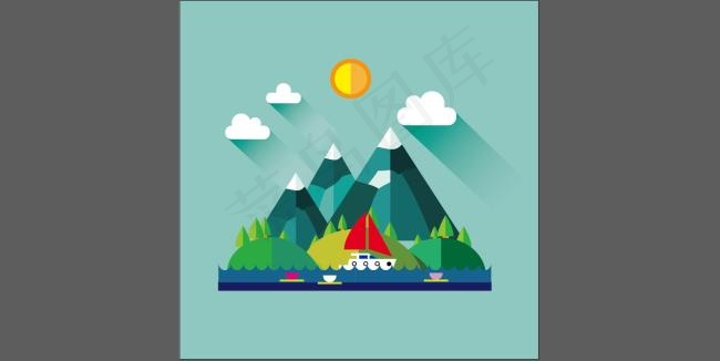 风景ai矢量模版下载