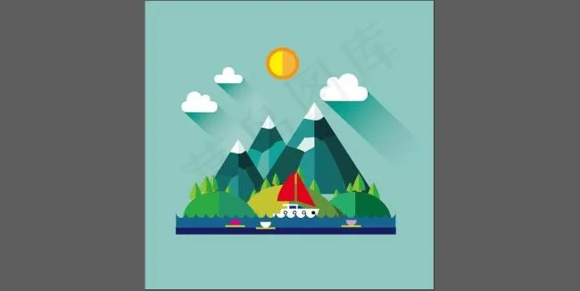 风景ai矢量模版下载