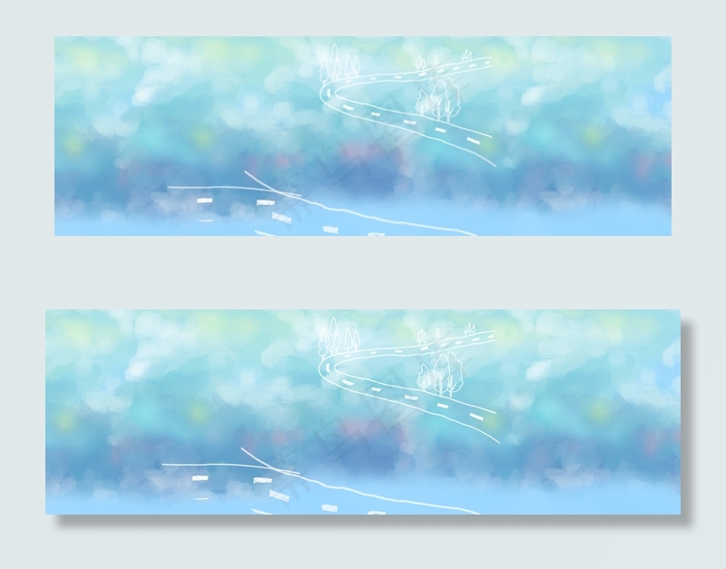 水墨云彩清新背景banner