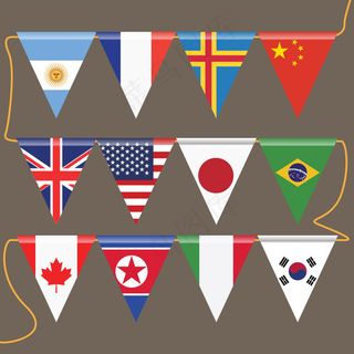 三角国旗矢量图含psd