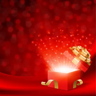 圣诞节发光礼盒光斑背景矢量素材