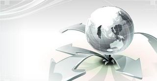 创意地球喷发箭头海报背景矢量素材