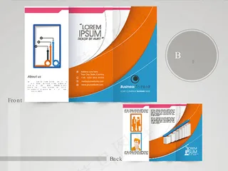 精美三折页设计矢量素材