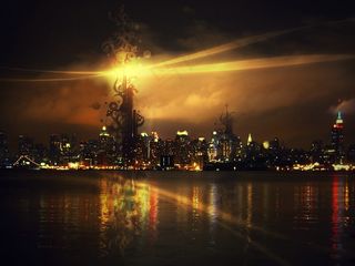 创意城市夜景图片