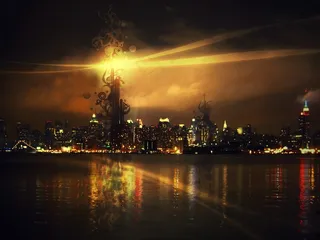 创意城市夜景图片