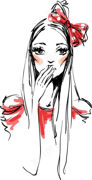 时尚女孩插图矢量素材