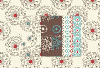 时尚花朵背景填充图案