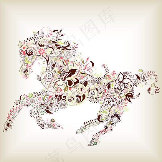 潮流飞马花纹矢量素材eps,ai矢量模版下载