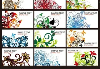 时尚花纹名片背景设计矢量素材