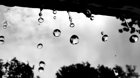 下雨天唯美雨景水珠