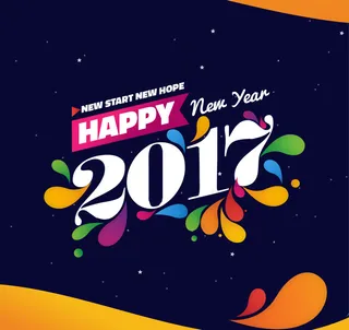 新年2017与抽象的形状背景