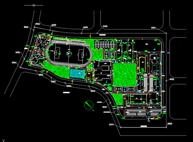 CAD学校总平面图
