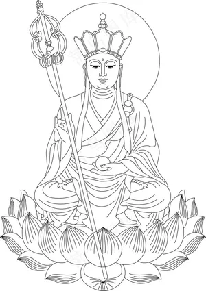 地藏菩萨线描图片