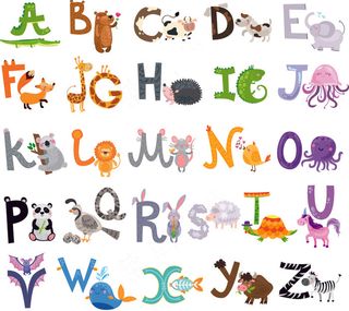 矢量26个动物字母字体合集