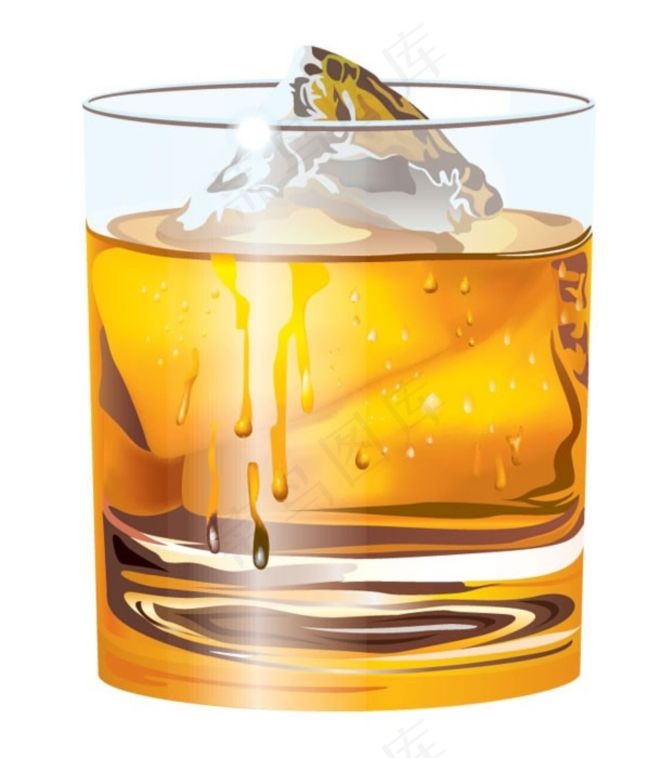 清凉冰块啤酒矢量素材