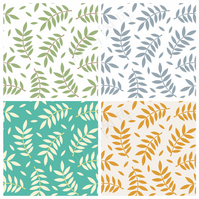 矢量树叶花纹背景图片