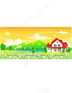 韩国春天风景矢量图24