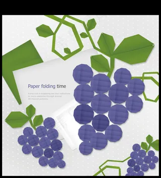 葡萄折纸花纹印花图案花纹psd分层