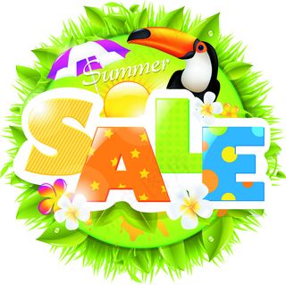 夏季促销海报01矢量