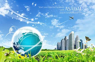 绿色环保展板背景