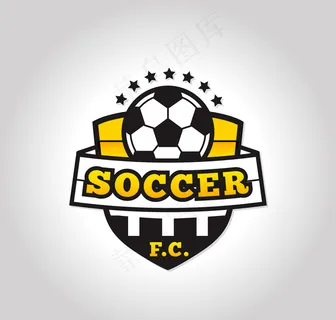 创意足球队标志矢量素材