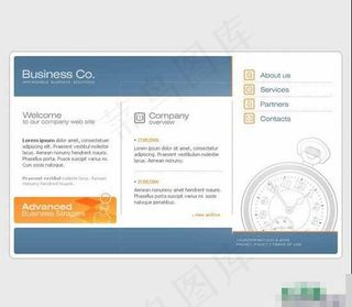 灰色背景蓝色色调商务模板