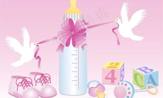 婴儿用品矢量素材图片