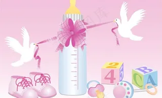 婴儿用品矢量素材图片