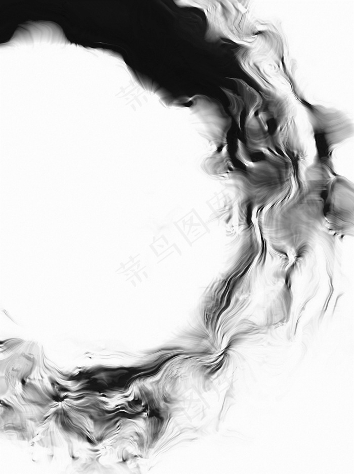 黑白写意抽象水墨唯美新意境室内客厅...