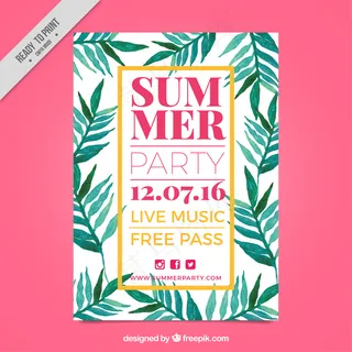 欢乐夏日海滨派对休闲时光旅游海报