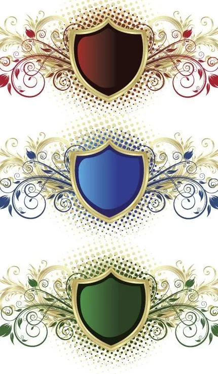 欧式盾牌花纹矢量素材图片eps,ai矢量模版下载