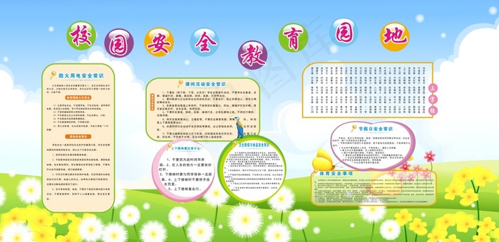 校园安全教育展板